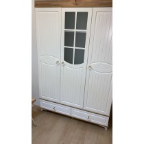 AHŞAP MEBRAN 3 KAPAKLI ÇEKMECELİ GARDROP 