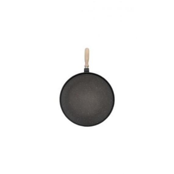 Penguen Granit 36 Cm Sığ Gözleme Tavası Siyah